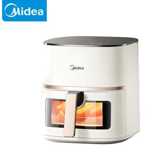 美的/Midea  空气炸锅家用 可视大视窗免翻面 金属内腔 蒸汽嫩炸 实用大容量5L 多功能三档控风烘烤 MF-KZC5089