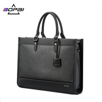 博牌Bopai男士大容量商务手提包头层牛皮公文包笔记本电脑包11-98811