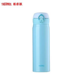 膳魔师（THERMOS）500mL容量保温杯男女士商务办公简约轻量弹盖杯便携车载不锈钢系列直身保温保冷水杯-JNL502-天蓝色