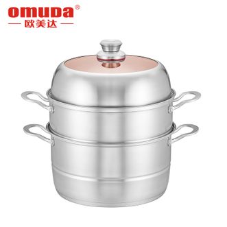 欧美达（OMUDA）  洛克系列-多功能蒸锅F款 家用蒸笼不锈钢大号三层加厚蒸屉 30cm LKT30-F