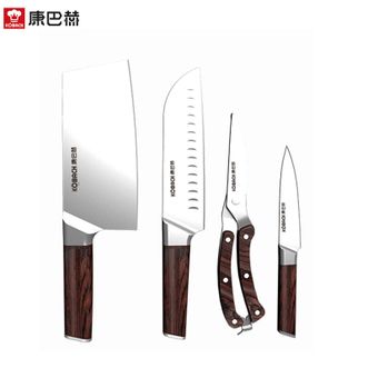 康巴赫 彩木套刀组合套装全套家用厨师刀料理刀水果刀剪刀5件套KDT-5A 康巴赫 彩木套刀组合套装全套家用厨师刀料理刀水果刀剪刀5件套KDT-5A