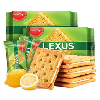马奇新新/Munchy's  力士柠檬黄油夹心饼干190g*2袋 马来西亚进口休闲食品网红零食