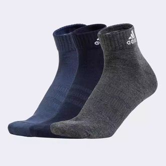 阿迪达斯/Adidas  运动袜 舒适三双装短筒运动袜子男女针织 中性三双装 IP0405/传奇墨水蓝/浅蓝/深麻灰