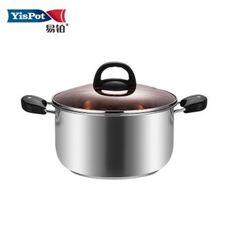 易铂  家用不锈钢大容量汤锅 电磁炉煤气炉通用汤锅 24cm Y-P-9044