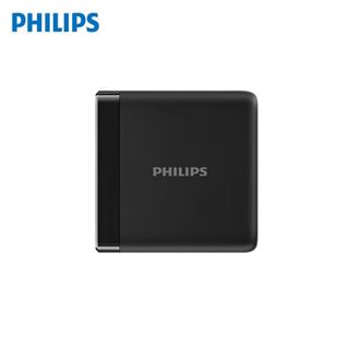 飞利浦（PHILIPS）  充电器DLP3207B/93直插手机平板充电头套餐1A2C接口PD100W max含1米5A双Type-C数据线快充线