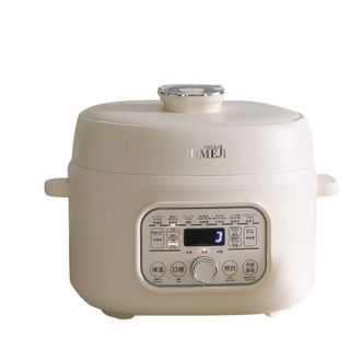 倾厨  高压电饭锅家用多功能快煮智能预约大容量可开盖火锅 原木杏白【陶瓷釉内胆】 4L PC92