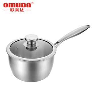 欧美达（OMUDA）  奶锅婴儿宝宝辅食锅316不锈钢小锅家用燃气灶热牛奶汤锅 16cm【1.5升】GJT16-C