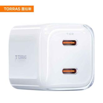 图拉斯（TORRAS）  【支持45W快充】氮化镓67W双口苹果16充电器 iPhone16/15promax电脑平板type-c插头 【极光白】45W+20W双口 67W氮化镓小冰块