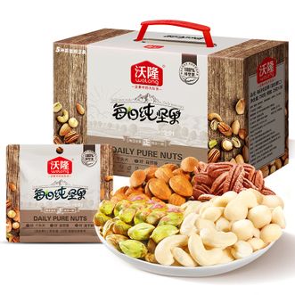 沃隆（wolong）  每日纯坚果（无核桃）750g/盒 小包装果干炒货礼盒零食大礼包
