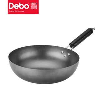 德铂（Debo）  炒锅30cm 精铁耐磨坚固无油烟无涂层明火电磁炉通用煎锅平底锅DEP-279