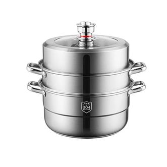 炊大皇（COOKER KING）  304不锈钢蒸锅 三层加厚加高食品级安心蒸煮-28cm ZG28DS