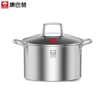 康巴赫（KBH）  汤锅304不锈钢欧式加厚复底煲汤锅22cm
