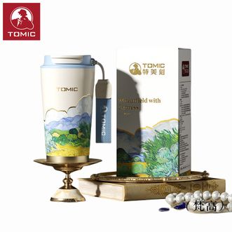 特美刻（TOMIC）  梵高联名保温杯女士咖啡杯高颜值316不锈钢水杯吸管杯 梵高·柏风麦浪
