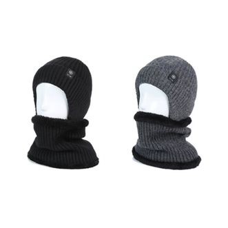 FitonTon  男女同款加绒保暖护耳冬毛线帽+围脖FTM0013