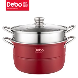 德铂（Debo）  博尔顿蒸锅 不锈钢大容量双层蒸锅28cm蒸汤两用锅 DEP-831