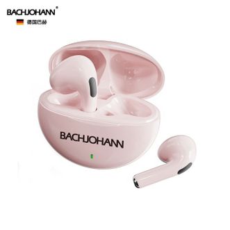 巴赫约翰/bachjohann  蓝牙耳机 S2 无线迷你双耳音乐运动耳机 适用华为苹果平板通用 粉色
