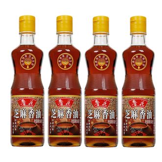 鲁花 食用油 物理压榨 芝麻香油 350ml*4瓶 凉拌调味烹饪火锅
