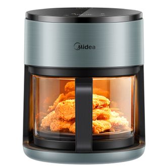 美的 （Midea）空气炸锅 3.5L 家用空气炸锅可视 多功能 蒸汽嫩烤一体 智能云操作 超嫩力 MF-KZS3503XM