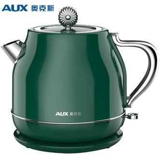 奥克斯/AUX  电热水壶家用全自动断电快烧复古风烧水壶高颜值HX-A1519  HX-A1519 深绿色
