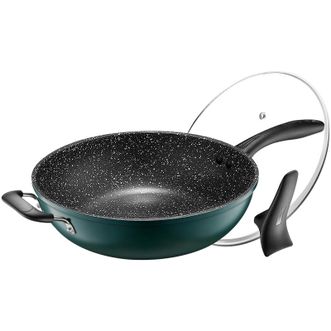 苏泊尔（SUPOR）星星石炒锅麦饭石色不粘炒菜锅32cm少油烟不挑灶EC32SP09