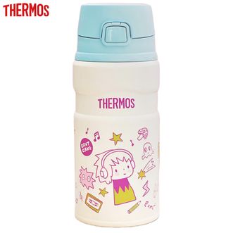 膳魔师（THERMOS）  保温杯500ML 儿童保温水杯学生上学杯子高颜值卡通便携弹盖保温杯 白日梦白色