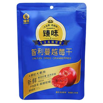 臻味  蔓越莓干袋装100g果脯零食 臻味  蔓越莓干袋装100g果脯零食