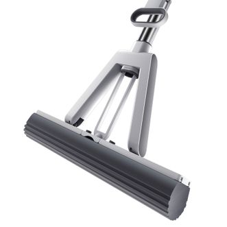 大卫  高端胶棉拖把38cm巨无霸海绵头 加粗加长杆柄 杆长140cm  PVA胶棉对折挤水 吸污量大 换装拖头更简单 M16  2个头