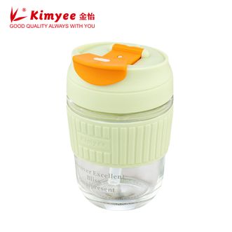 金怡（Kimyee）  耐热玻璃杯320ml 便携式咖啡杯 办公室水杯透明泡茶杯 JY-002