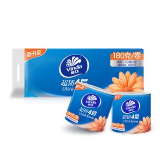 维达  超韧卷纸4层 有芯卷纸 卫生纸巾厕纸 180g/卷*10卷