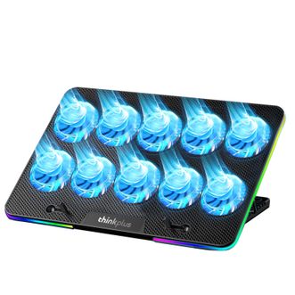 联想/Lenovo  笔记本散热器笔记本支架 十风扇/七档多角度调节/双USB/降温降噪 ZJA9 黑蓝色