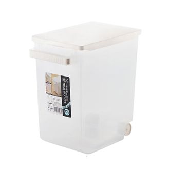 茶花（CHAHUA）立方米桶-L码大号储米箱米缸收纳箱五谷杂粮收纳桶储米箱面粉桶15kg防潮带滑轮