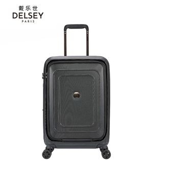 DELSEY  双排轮拉杆箱旅行箱登机箱密码箱20英寸黑色/灰色