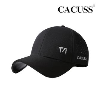 CACUSS  防晒帽子 男夏 黑胶网眼 棒球帽 黑色大号 BQ250907HEID