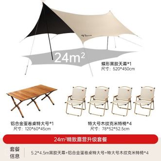 清系  轻量化户外露营遮阳套装 可折叠涂银天幕多人野餐遮阳帐篷精致露营升级套餐440*440