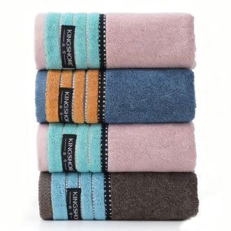 金号  高端全棉深色商务系 家用男女纯棉洗脸洗澡精美花式线100%纯棉 柔软亲肤 加厚加大柔软 4条