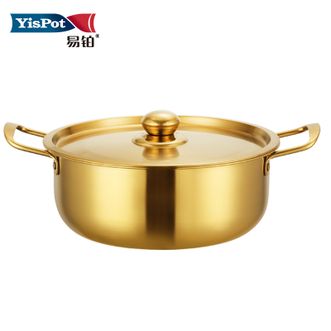 易铂  金玉满堂锅汤锅 家用不锈钢汤锅厨房烹饪锅具食用级不锈钢汤锅 YP6327