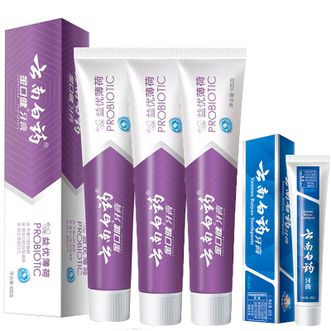 云南白药  牙膏护龈清新家庭装组合套装激爽薄荷105g*3+留兰45g