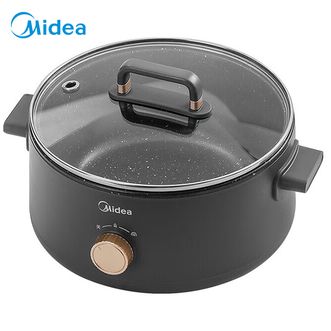 美的（Midea）电火锅家用多功能锅2升容量食品级不粘旋钮式操作MC-ZGE2001