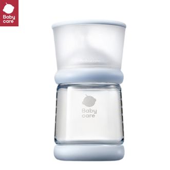 babycare  歪头仿母乳防胀气奶瓶宽口径易清洗玻璃宝宝奶瓶240ml（3-6月）