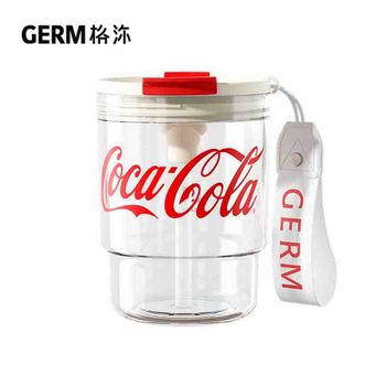 格沵  可口可乐联名水杯 Tritan 防漏耐高温吸管杯子 塑料竹简杯 375ml（GE-CK23SS）