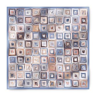 玛丽亚.古琦（MARJA KURKI）  真丝丝巾桑蚕丝丝绸围巾小方巾 照片里的回忆 1RR110133 蓝灰