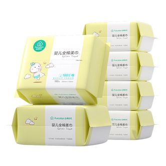 全棉时代  婴儿棉柔巾100抽*6包100%纯棉洗脸巾宝宝干湿两用新生儿12*20CM100抽*6包