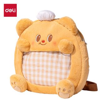 得力/deli 黄油小熊IP联名款毛绒儿童双肩包 HY710 得力/deli 黄油小熊IP联名款毛绒儿童双肩包 HY710