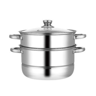 栢士德/BYSTON  不锈钢蒸锅26公分两层蒸锅 通用炉具爱克托蒸锅BST-098