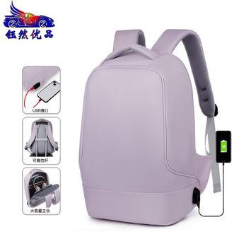 钰然优品  双肩包纯色休闲包防泼水牛津布轻盈包身外置USB接口通勤背包5106