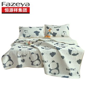 彩羊（Fazeya）  乳胶凉席三件套-繁花（萌趣熊猫）180*200cm