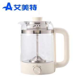 艾美特/Airmate  养生壶煮茶器1L大容量家用蒸汽煮茶壶可视烧水壶玻璃花茶壶电热水壶送礼  CSA1506W  米白