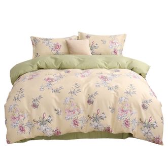 洁丽雅/Grace  亲肤纯棉四件套  全棉面料细腻柔软透气被单被套  郁香慕雅