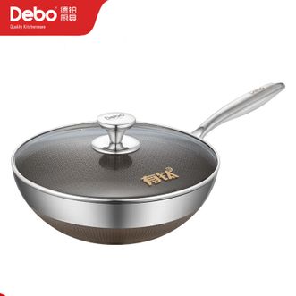 Debo  德铂拉齐奥有钛0涂层炒锅炒菜锅 28cm