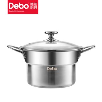 德铂（Debo）德勒斯煲锅汤锅 304不锈钢炸锅汤蒸多用锅具 DEP-684